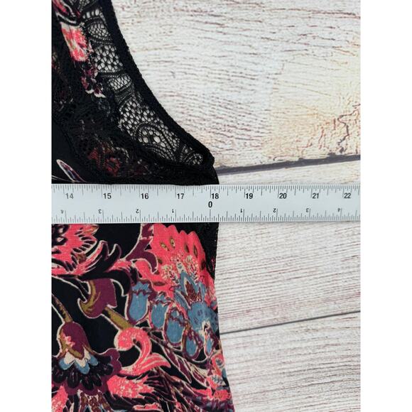 Free People Intimately Floral Semi Sheer Mini Dress Womens Small Black Purple - Picture 10 of 11